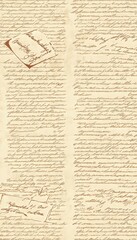 Antique Script Background, Elegant Cursive Writing Texture, Vintage Letter, Old Parchment Design