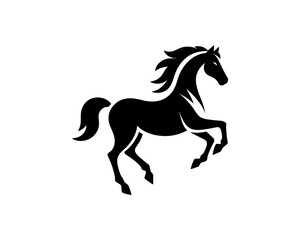 Horse logo design icon symbol vector illustration. Horsepower silhouette logo. Animal logo. Black color horse icon logo vector template.
