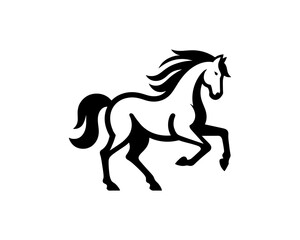 Horse logo design icon symbol vector illustration. Horsepower silhouette logo. Animal logo. Black color horse icon logo vector template.