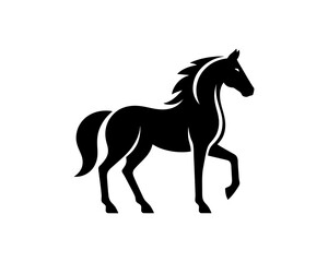 Horse logo design icon symbol vector illustration. Horsepower silhouette logo. Animal logo. Black color horse icon logo vector template.