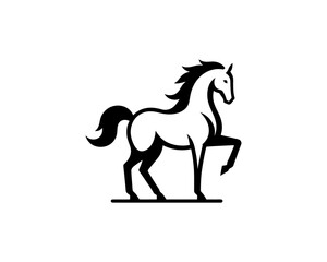 Horse logo design icon symbol vector illustration. Horsepower silhouette logo. Animal logo. Black color horse icon logo vector template.