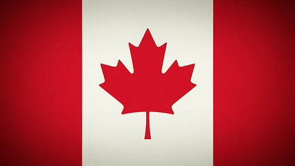 Canada Flag with Bold Red Maple Leaf - Symbol of Natural Beauty