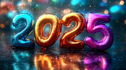 Celebrate 2025: New Year Balloons Sparkle Brightly