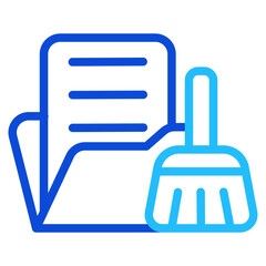 Fototapeta premium Data cleaning Duoline Icon