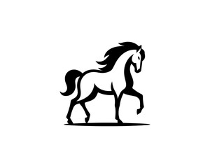 Horse logo design icon symbol vector illustration. Horsepower silhouette logo. Animal logo. Black color horse icon logo vector template.