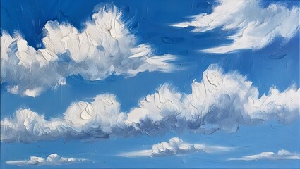 landscape with snow  Oil Painting. Brush Strokes Canvas Texture.