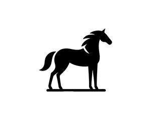 Horse logo design icon symbol vector illustration. Horsepower silhouette logo. Animal logo. Black color horse icon logo vector template.