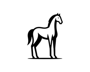 Horse logo design icon symbol vector illustration. Horsepower silhouette logo. Animal logo. Black color horse icon logo vector template.