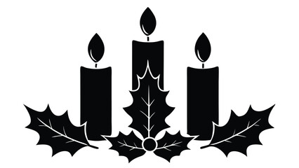Christmas Candles and Holly