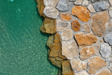 Promenade des pontons dans la Saline de Peyriac-de-Mer. Beautiful simple AI generated image