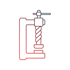 clamp outline gradient icon with white background vector stock illustration