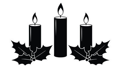 Christmas Candles and Holly