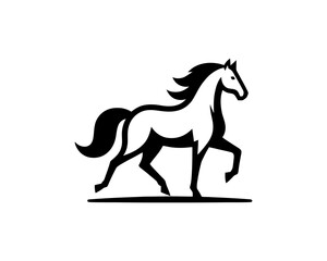 Horse logo design icon symbol vector illustration. Horsepower silhouette logo. Animal logo. Black color horse icon logo vector template.