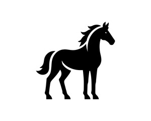 Horse logo design icon symbol vector illustration. Horsepower silhouette logo. Animal logo. Black color horse icon logo vector template.