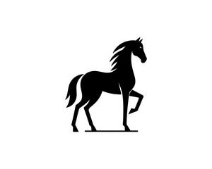 Horse logo design icon symbol vector illustration. Horsepower silhouette logo. Animal logo. Black color horse icon logo vector template.