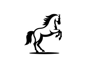 Horse logo design icon symbol vector illustration. Horsepower silhouette logo. Animal logo. Black color horse icon logo vector template.