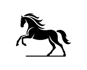 Horse logo design icon symbol vector illustration. Horsepower silhouette logo. Animal logo. Black color horse icon logo vector template.
