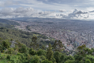 View over Bogota city in Colombia.