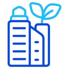 Green buildings Duoline Icon