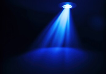 Blue beam of light shines down from the top left corner