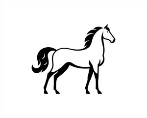 Horse logo design icon symbol vector illustration. Horsepower silhouette logo. Animal logo. Black color horse icon logo vector template.