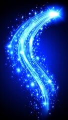 Fototapeta premium Illuminated fiber optic connections create a dynamic abstract technology background design