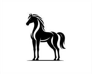 Horse logo design icon symbol vector illustration. Horsepower silhouette logo. Animal logo. Black color horse icon logo vector template.