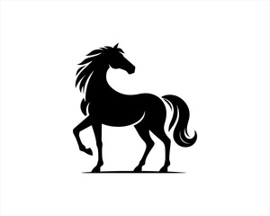 Horse logo design icon symbol vector illustration. Horsepower silhouette logo. Animal logo. Black color horse icon logo vector template.