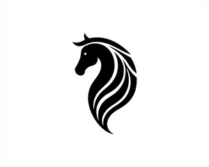 Horse logo design icon symbol vector illustration. Horsepower silhouette logo. Animal logo. Black color horse icon logo vector template.