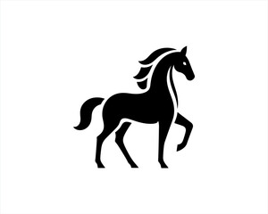 Horse logo design icon symbol vector illustration. Horsepower silhouette logo. Animal logo. Black color horse icon logo vector template.