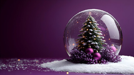 Winter Wonderland: Festive Purple Snow Globe Tree