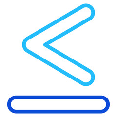Obraz premium Less than sign Duoline Icon