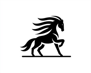 Horse logo design icon symbol vector illustration. Horsepower silhouette logo. Animal logo. Black color horse icon logo vector template.