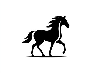 Horse logo design icon symbol vector illustration. Horsepower silhouette logo. Animal logo. Black color horse icon logo vector template.