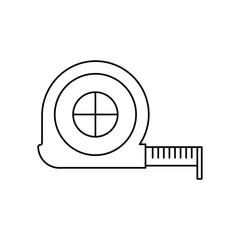 measuring tape lineal icon with white background vector stock illustration