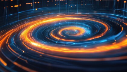 A spiral of light and dark colors with a blue center