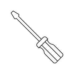 screwdriver lineal icon with white background vector stock illustration