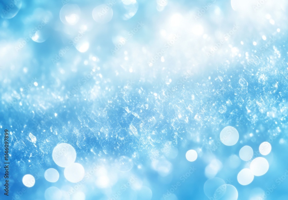 Poster soft focus background with glittering bokeh effect in shades of blue and white suitable for various 