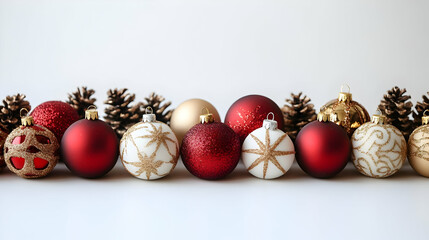 Red & Gold Glitter Ornaments Decorate Festive Season