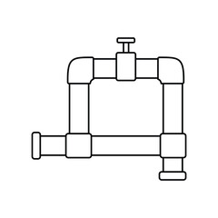 pipe lineal icon with white background vector stock illustration