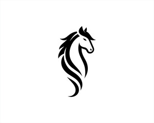 Horse logo design icon symbol vector illustration. Horsepower silhouette logo. Animal logo. Black color horse icon logo vector template.