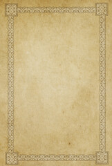 Old grunge paper background with old-fashioned border.