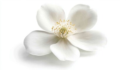 Fototapeta premium Elegant White Flower with Delicate Petals and Soft Background