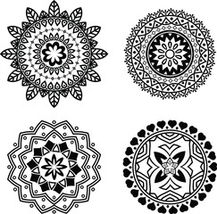 Christmas Mandala Line Art