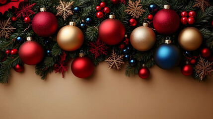 Decorate Festive Ornaments on Branches for Holidays