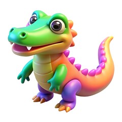 Naklejka premium Cute green baby dino vector illustration