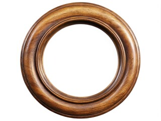 An antique bronze circular photo frame boasts a rustic, aged wooden border; its grunge texture adds vintage appeal.