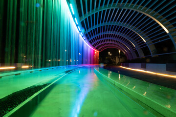Goethe seafront in Riccione illuminated. High quality photo