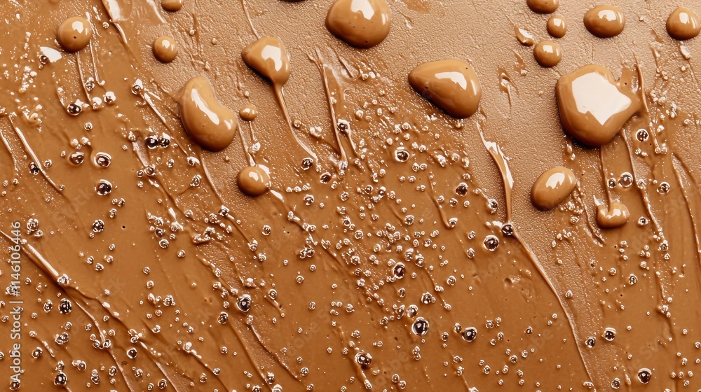Aufkleber a brown surface with a lot of water droplets on it. color of the year mocha mousse