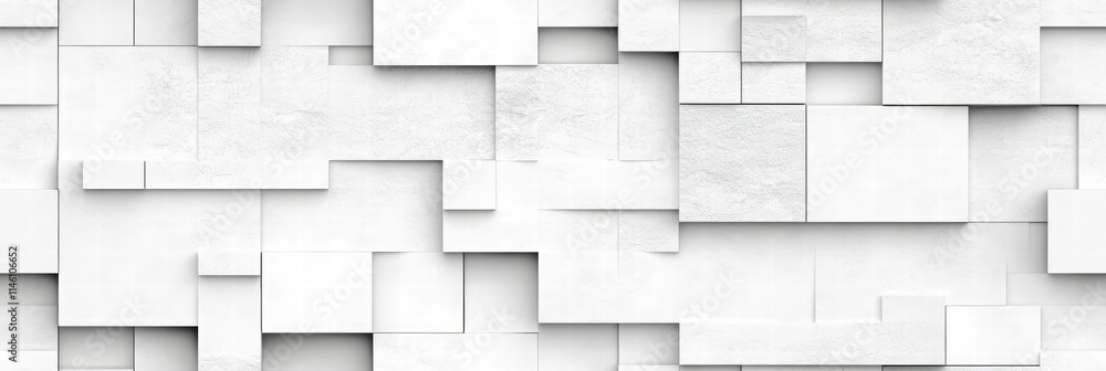 Poster abstract white cube arrangement with random shifting patterns for modern backgrounds and design proj